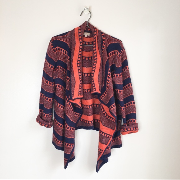 Pixley Willow Open Front Drape Bohemian Cozy Blend Cardigan Blue Size Medium - Picture 7 of 7